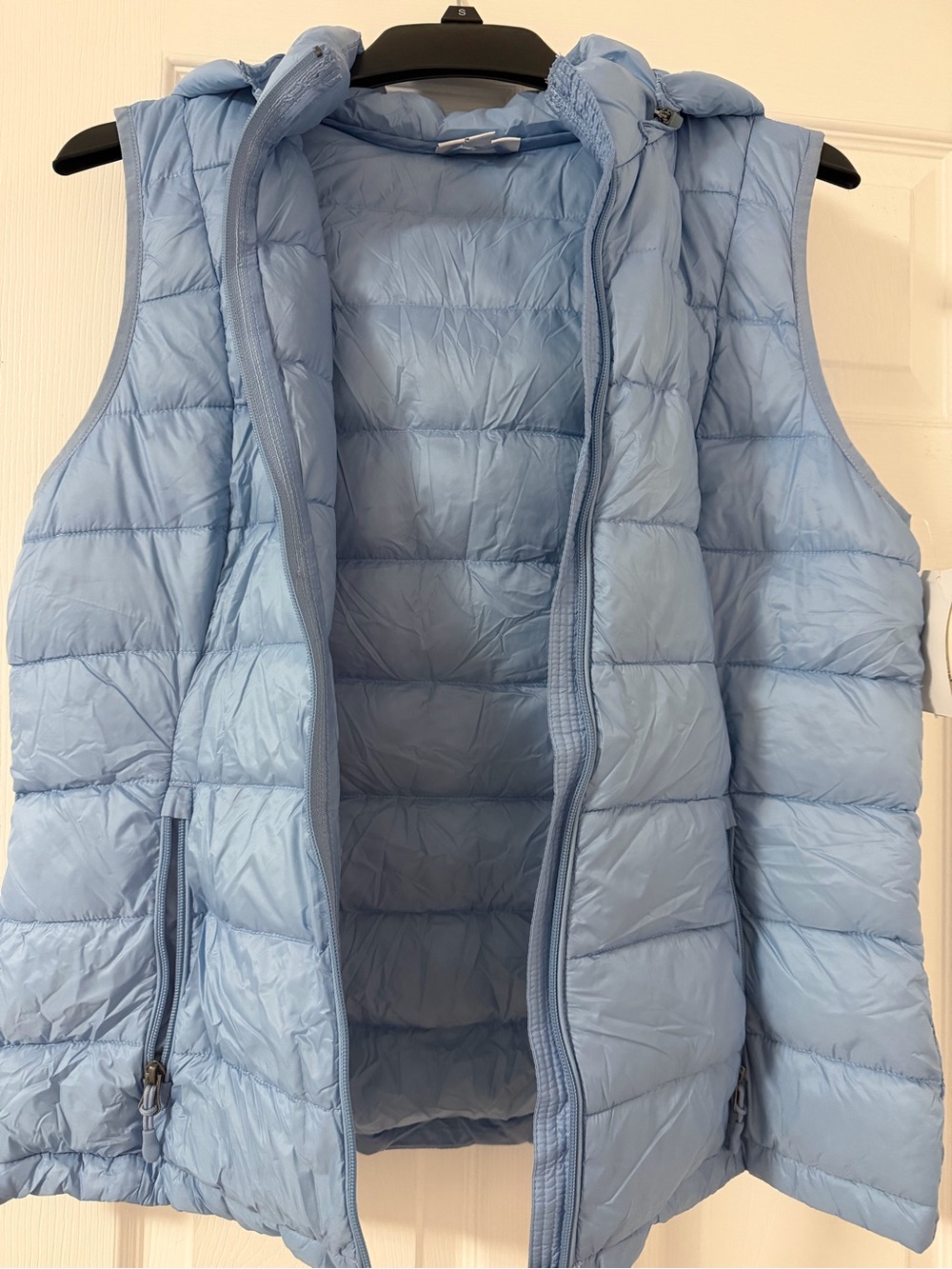 Charter Club Light Blue Quilted Hooded Puffer Vest